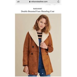 Double Breasted Faux Shearling Coat